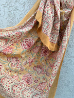 Handmade Cotton Block Print Sarong – Floral Jaipuri Beach Wrap – Indian Hand Block Printed Pareo – Boho Summer Cover Up – Lightweight Sarong