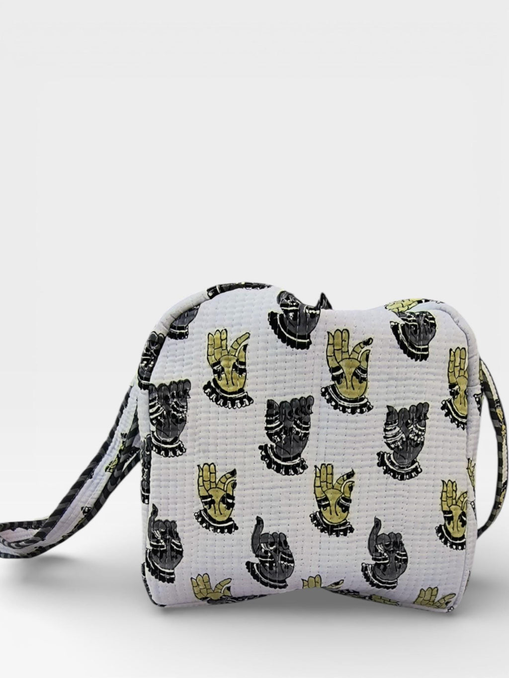 Hand Block Print Cotton Duffle Bag, Waffle Fabric Travel Bag, Handmade Weekend Bag, Lightweight Gym Bag, Eco Friendly Gift