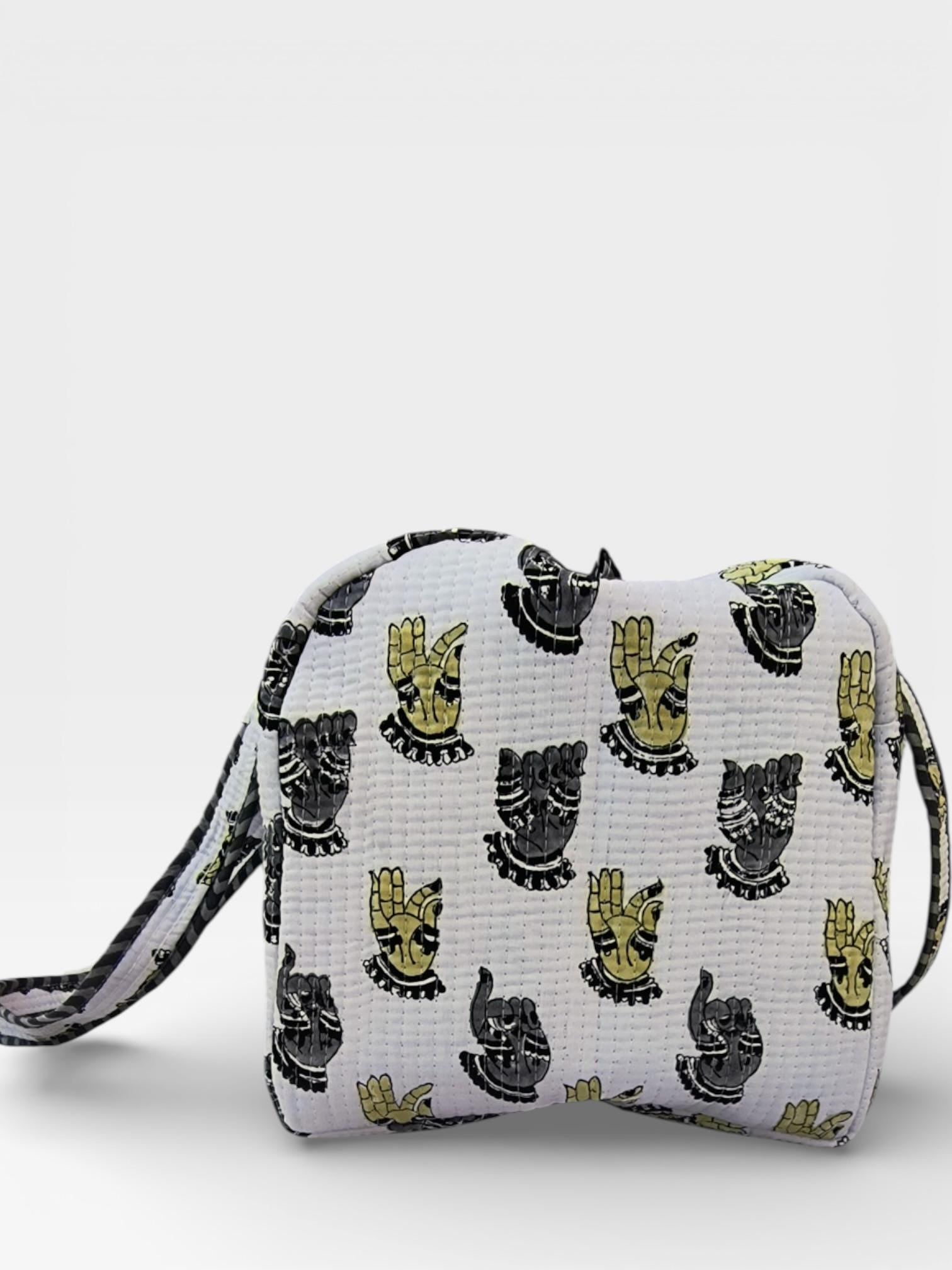 Hand Block Print Cotton Duffle Bag, Waffle Fabric Travel Bag, Handmade Weekend Bag, Lightweight Gym Bag, Eco Friendly Gift