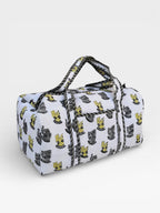 Hand Block Print Cotton Duffle Bag, Waffle Fabric Travel Bag, Handmade Weekend Bag, Lightweight Gym Bag, Eco Friendly Gift