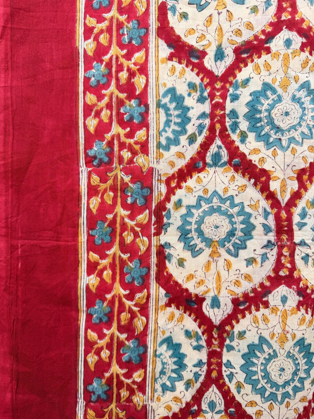 Red Boho Medallion Print Sarong – Handmade Cotton Beach Wrap, Bohemian Pareo, Lightweight Swim Cover Up, Resort Wear Sarong, Summer  Wrap
