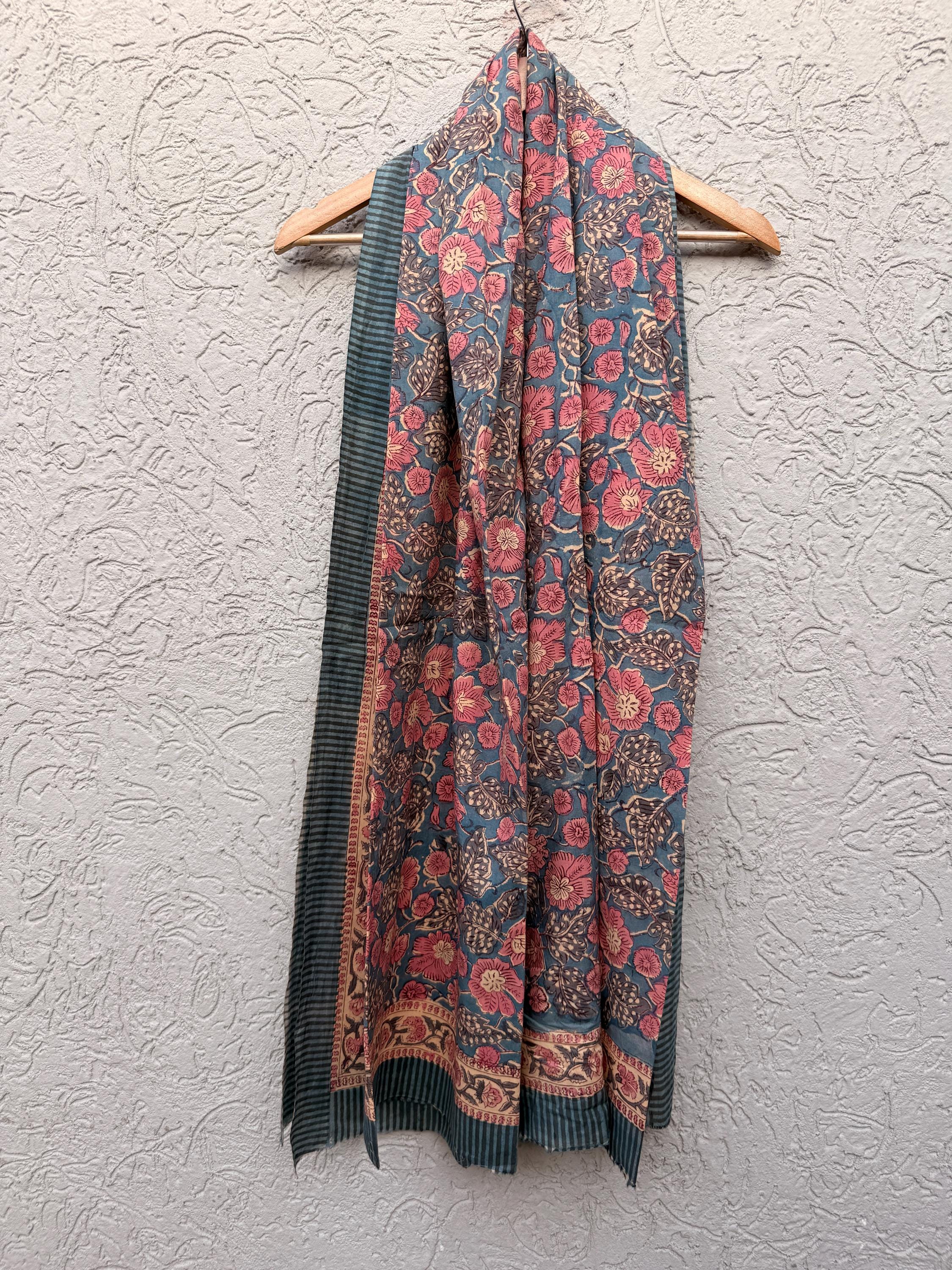 Hand Block Print Sarong | Floral Cotton Beach Wrap | Boho Pareo Skirt | Indian Block Print Cover Up | Summer Beach Sarong | Vacation  Wear