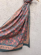 Hand Block Print Sarong | Floral Cotton Beach Wrap | Boho Pareo Skirt | Indian Block Print Cover Up | Summer Beach Sarong | Vacation  Wear