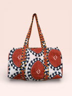 Handmade Jaipuri Block Print Duffle Bag – Quilted Cotton Weekender Bag – Floral Travel Bag – Indian Blockprint Overnight Bag – Gift for Her