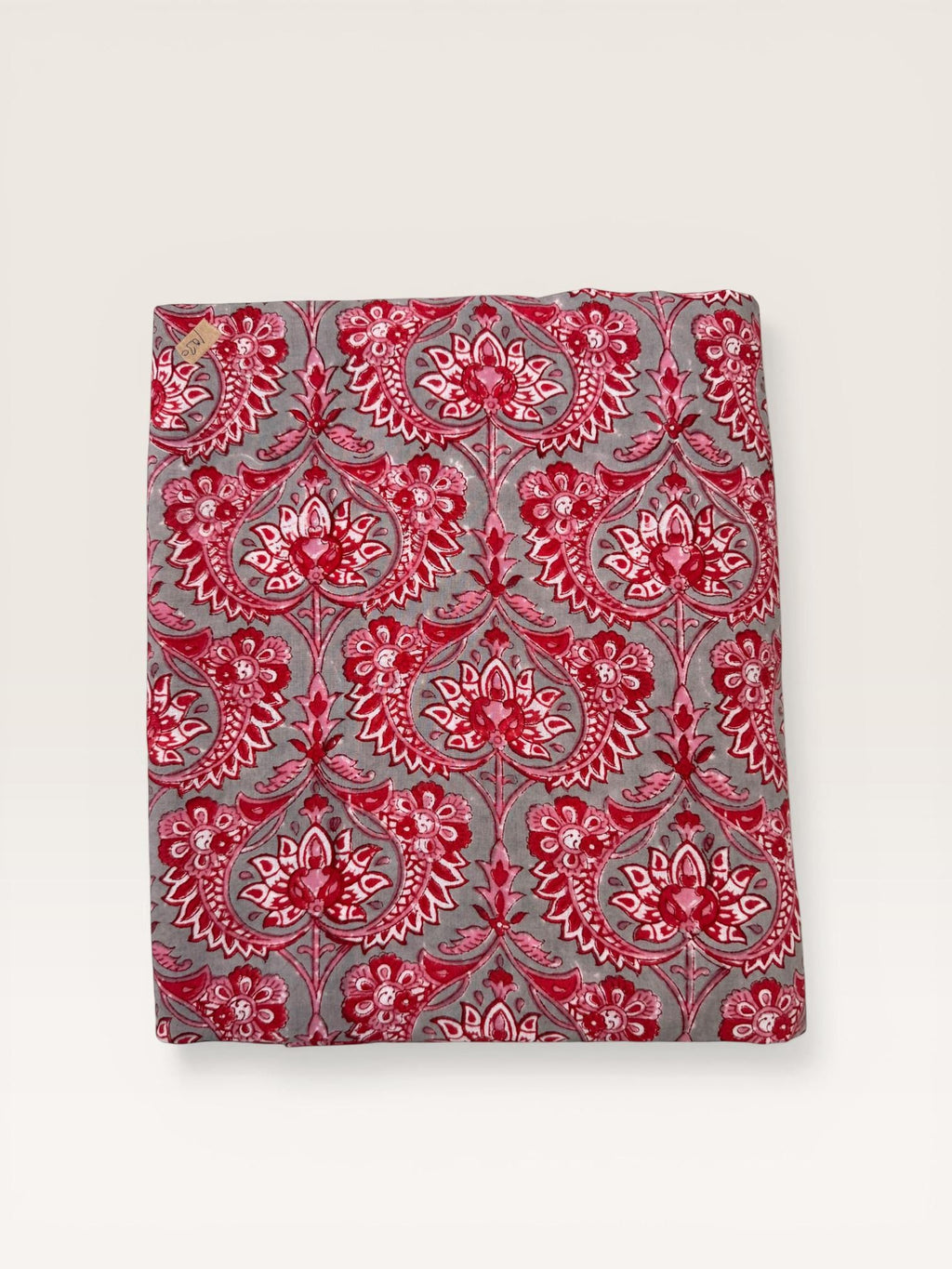 Red Floral Paisley Hand Block Print Cotton Fabric by Yard, Indian Running Fabric, Jaipur Block Print Textile for Dress,Quilting & DIY Sewing