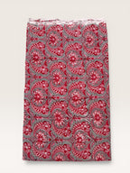 Red Floral Paisley Hand Block Print Cotton Fabric by Yard, Indian Running Fabric, Jaipur Block Print Textile for Dress,Quilting & DIY Sewing