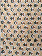 Yellow Floral Hand Block Print Cotton Fabric by Yard, Indian Running Fabric, Jaipur Block Print Textile for Dress, Quilting, Craft Sewing
