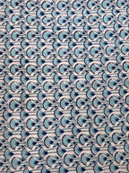 Blue Floral Hand Block Print Cotton Fabric by Yard, Indian Blockprint Fabric, Natural Dye Soft Cotton Fabric for Dresses, Quilting & Sewing