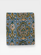 Blue Paisley Hand Block Print Cotton Fabric, Indian Floral Cambric Fabric by Yard, Boho Paisley Textile, Soft Lightweight Dressmaking Fabric