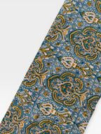 Blue Paisley Hand Block Print Cotton Fabric, Indian Floral Cambric Fabric by Yard, Boho Paisley Textile, Soft Lightweight Dressmaking Fabric
