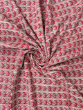 Red Floral Stripe Hand Block Print Cotton Fabric by Yard,Indian Running Fabric, Jaipur Block Print Textile for Dress, Quilting, & DIY Sewing