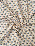 Yellow Floral Hand Block Print Cotton Fabric by Yard, Indian Running Fabric, Jaipur Block Print Textile for Dress, Quilting, Craft Sewing