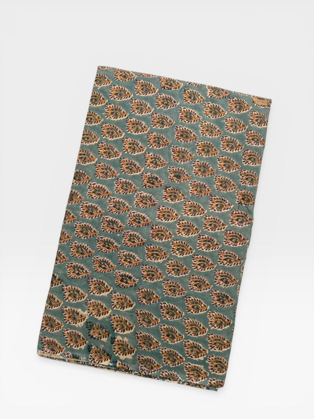 Hand Block Printed Cotton Fabric – Green Paisley Running Fabric – Indian Floral Yardage – Boho Sewing Fabric – Soft Breathable Cotton