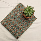 Hand Block Printed Cotton Fabric – Green Paisley Running Fabric – Indian Floral Yardage – Boho Sewing Fabric – Soft Breathable Cotton