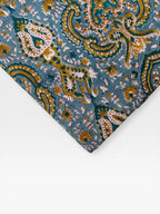 Blue Paisley Hand Block Print Cotton Fabric, Indian Floral Cambric Fabric by Yard, Boho Paisley Textile, Soft Lightweight Dressmaking Fabric