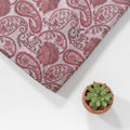 Pink Paisley Hand Block Print Cotton Fabric, Indian Floral Cambric Fabric by Yard, Soft Romantic Boho Textile, Dressmaking & Home Decor