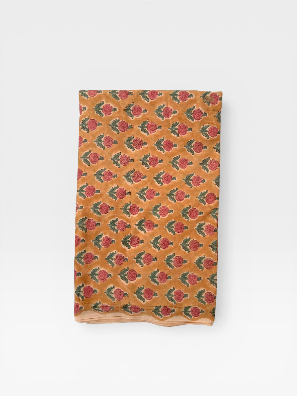 Mustard Floral Hand Block Print Cotton Fabric Indian Buti Print Cambric Fabric by Yard, Small Motif Boho Fabric, Soft Dressmaking & Quilting
