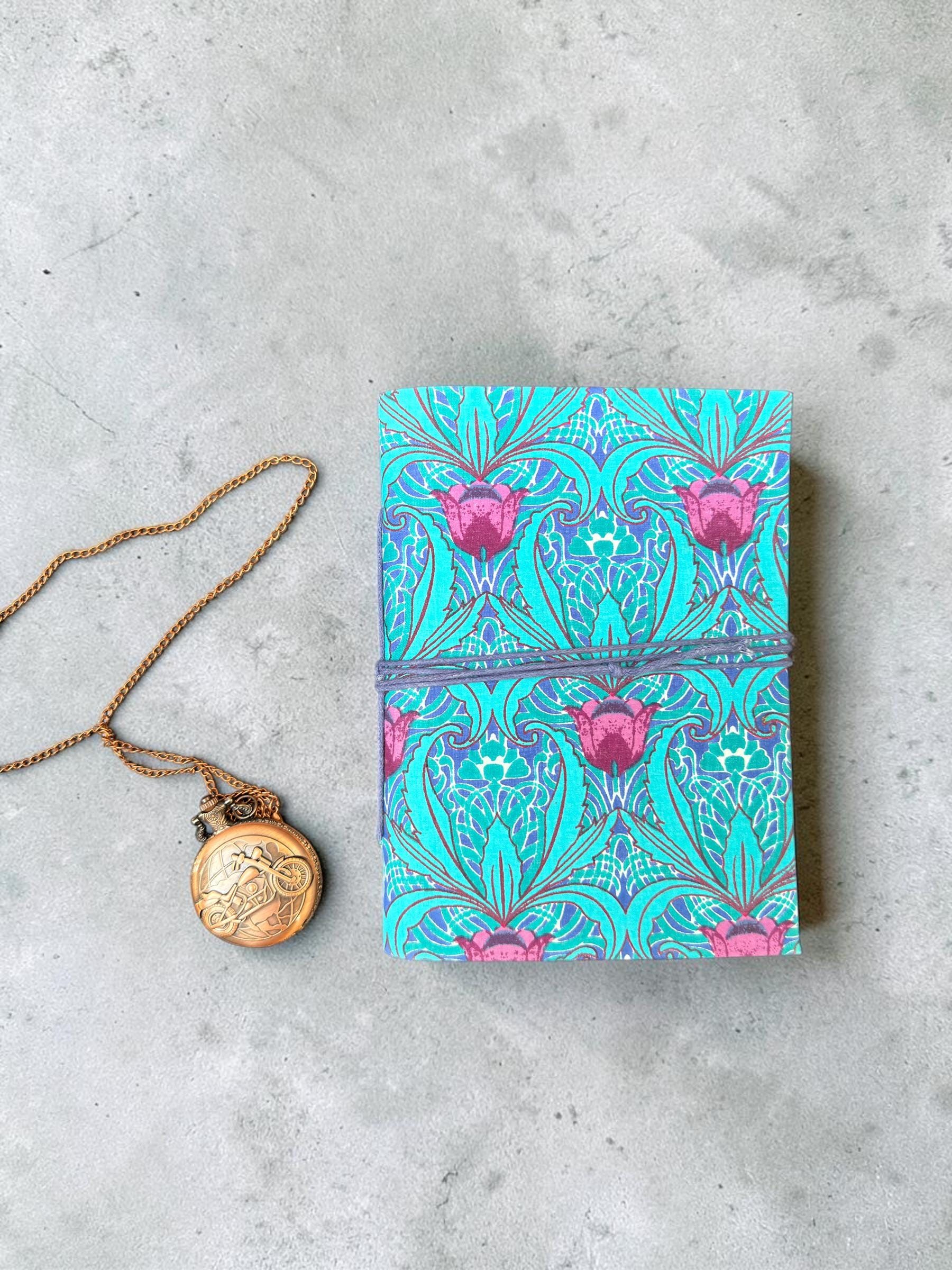 Handmade Block Print Diary Journal | Floral Fabric Notebook | Vintage Style Writing Journal | Travel Diary Gift | Artisan Handmade Notebook