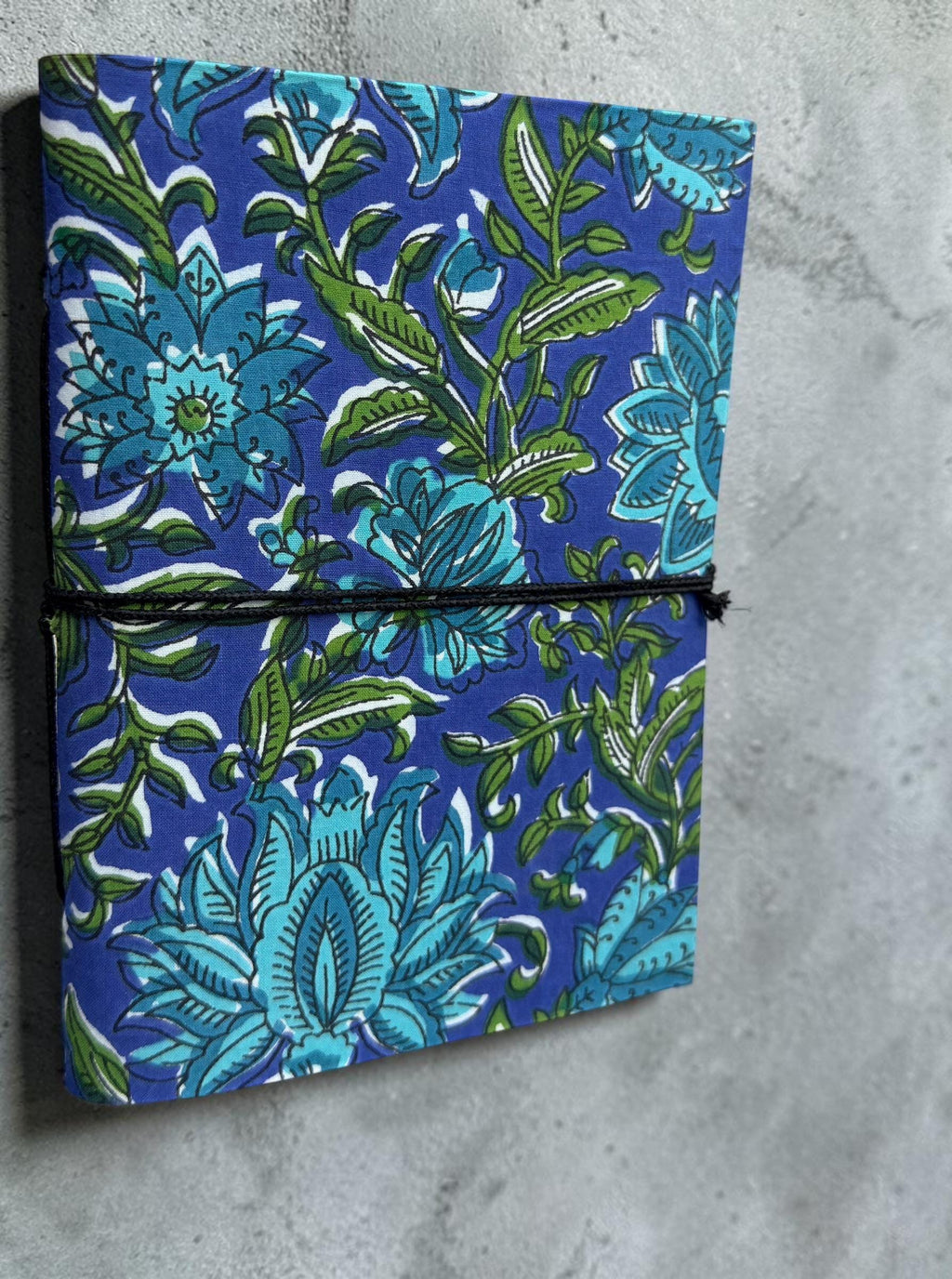 Handmade Blue Floral Block Print Diary | Cotton Fabric Journal | Travel Notebook | Artisan Handmade Notebook | Gift for Writers & Students