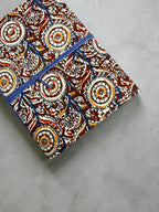 Handmade Brown Block Print Diary | Vintage Floral Fabric Journal | Cotton Notebook | Travel Journal | Artisan Handmade Gift Idea