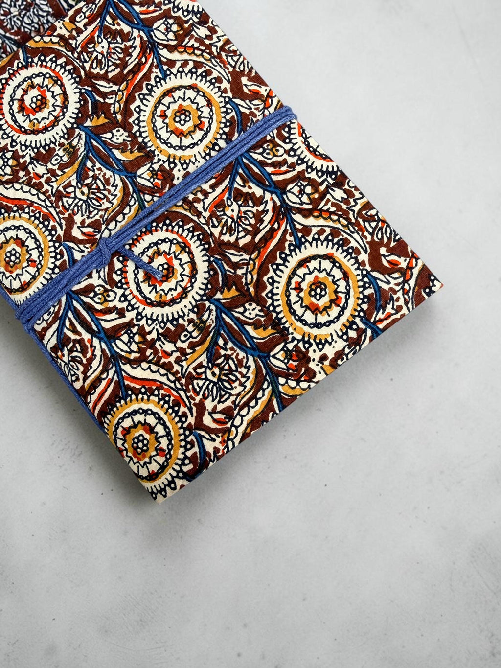 Handmade Brown Block Print Diary | Vintage Floral Fabric Journal | Cotton Notebook | Travel Journal | Artisan Handmade Gift Idea