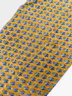 Mustard Yellow & Indigo Blue Floral Block Print Cotton Fabric | Hand Block Printed Indian Cotton | Boho Floral Fabric by Yard