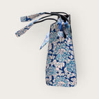 Blue Floral Block Print Tote Bag, Handmade Cotton Handbag, Waterproof Lined Tote, Large Capacity Everyday Bag, Gift for Her, office bag