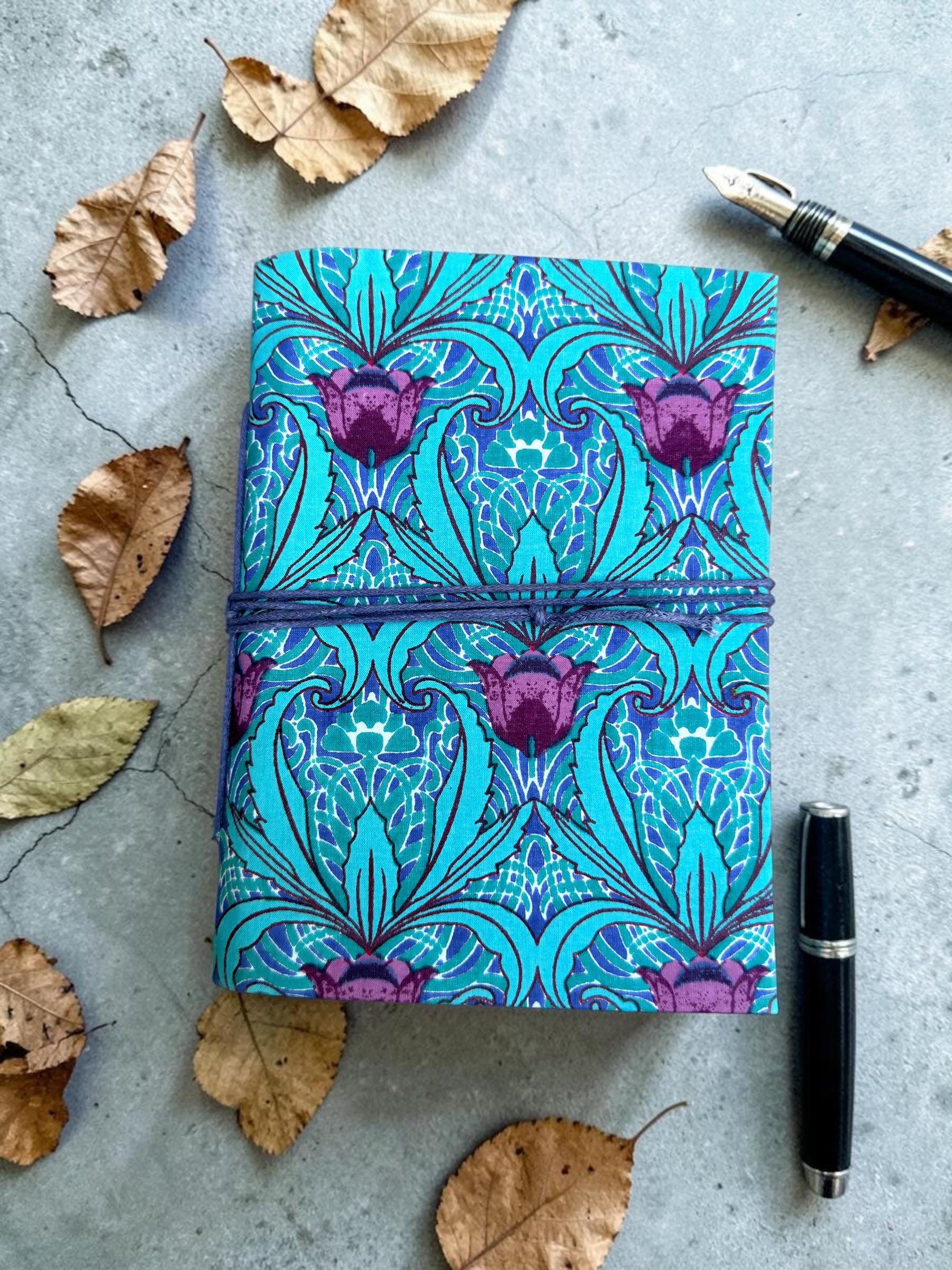 Handmade Block Print Diary Journal | Floral Fabric Notebook | Vintage Style Writing Journal | Travel Diary Gift | Artisan Handmade Notebook