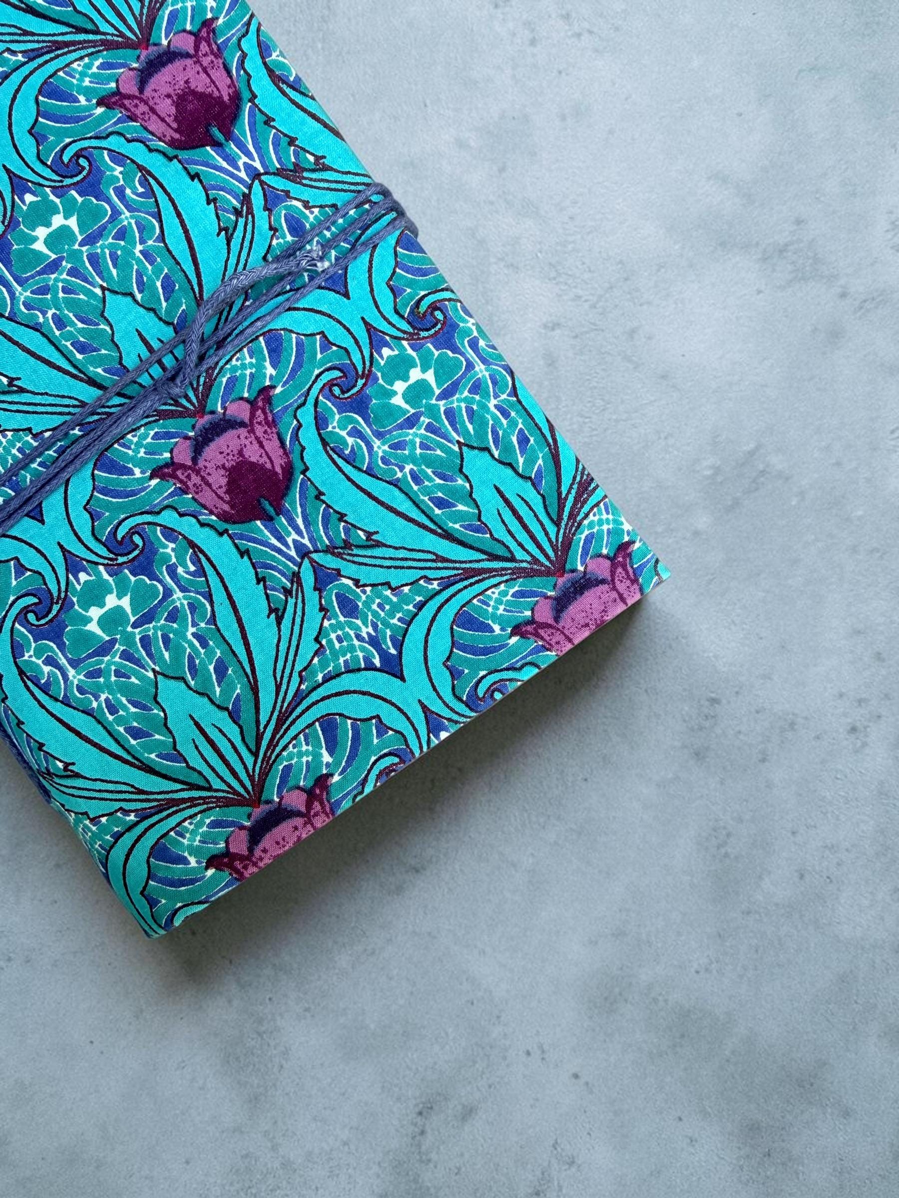 Handmade Block Print Diary Journal | Floral Fabric Notebook | Vintage Style Writing Journal | Travel Diary Gift | Artisan Handmade Notebook
