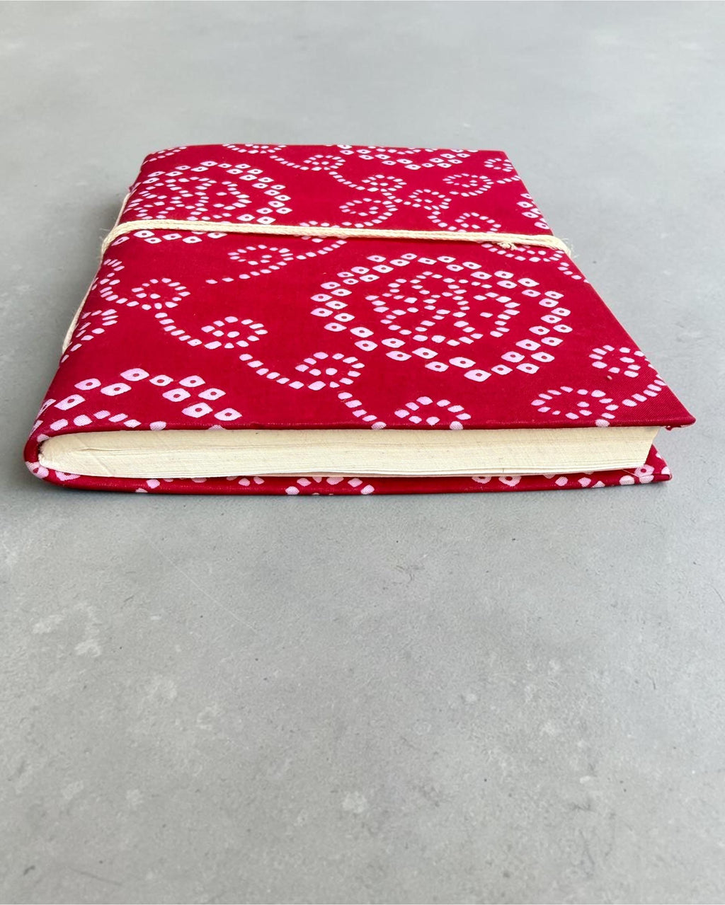 Handmade Pink Block Print Diary | Bandhani Style Fabric Journal | Travel Notebook | Artisan Handmade Notebook | Gift for Writers & Creatives