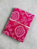 Handmade Pink Block Print Diary | Bandhani Style Fabric Journal | Travel Notebook | Artisan Handmade Notebook | Gift for Writers & Creatives