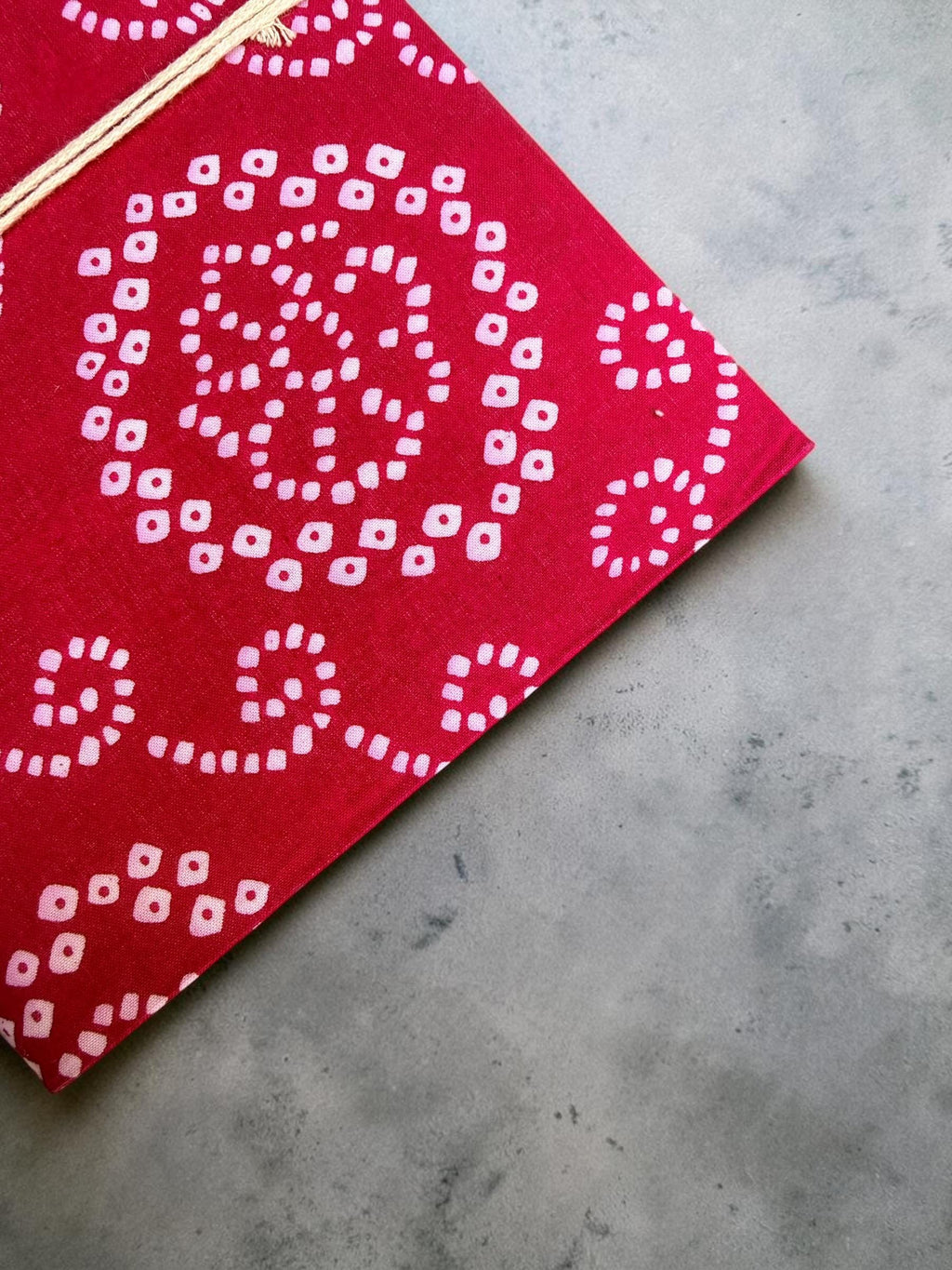 Handmade Pink Block Print Diary | Bandhani Style Fabric Journal | Travel Notebook | Artisan Handmade Notebook | Gift for Writers & Creatives