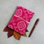 Handmade Pink Block Print Diary | Bandhani Style Fabric Journal | Travel Notebook | Artisan Handmade Notebook | Gift for Writers & Creatives