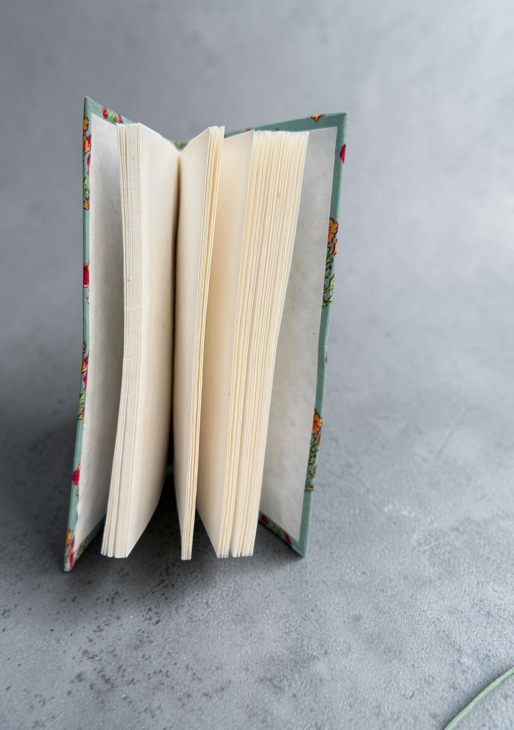 Handmade Floral Block Print Diary | Cotton Fabric Journal | Light Blue Notebook | Travel Journal | Artisan Handmade Gift for Writers