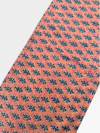 Peach Pink Floral Hand Block Print Cotton Fabric by Yard | Indian Boho Fabric | Blue and Rose Motif Soft Cotton | Dressmaking & Craft Fabric
