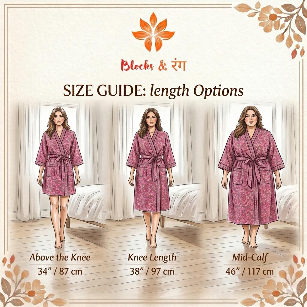 Yellow Floral Cotton Block Print Bathrobe, Handmade Kimono Robe, Lightweight Dressing Gown, Spa Robe, Bridal Getting Ready Robe